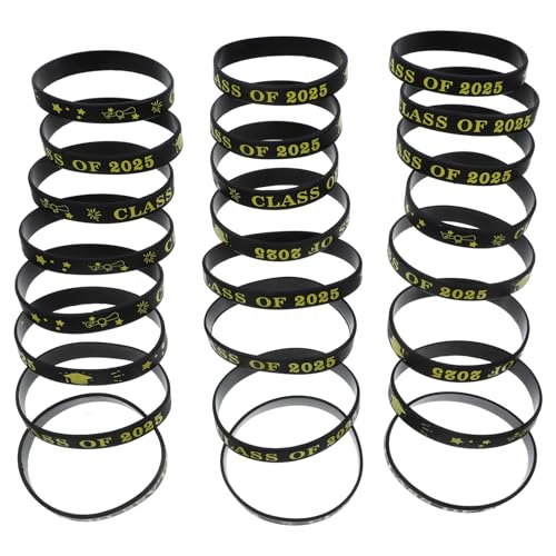 Artibetter Silikonarmband Zum Abschluss Der Klasse 2025: Abschlussarmbänder Als Partygeschenk Für Schüler Und Lehrer Im Jahr 2025 24 Stück (Stil 4) von Artibetter