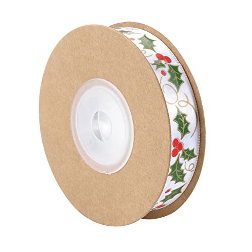 Artibetter Weihnachtliches Geschenkband Breit Polyester Weihnachtsdeko Ribbon mit Festlichem Muster für Geschenke Weihnachtsbaumdeko und Geschenkverpackungen von Artibetter