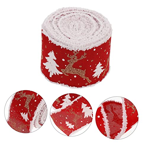 Artibetter Weihnachtsdeko Schleifenband aus Jute mit Rentier und Baum Festliches Geschenkband für Diy Basteln Weihnachtskranz Geschenkschleifen und Tischdekoration von Artibetter