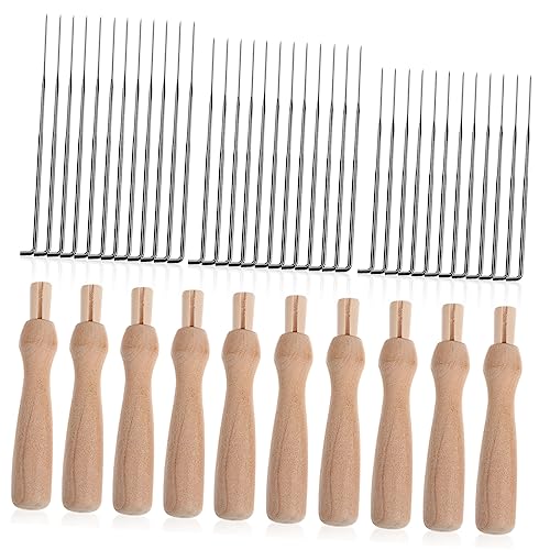 Artibetter Wollfilz Nadelset Teilig mit Holzgriff Filznadeln für Anfänger für Stoffe Nadeln und Holzstempeln für DIY Filzprojekte von Artibetter