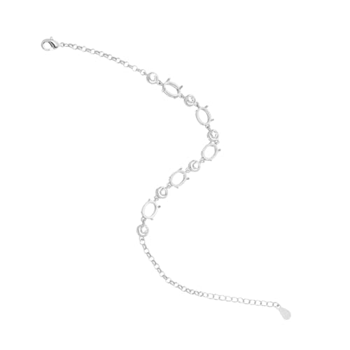 Artibetter armband zubehör Armbandkettenrohlinge Armbandrohlinge selber machen Cabochon-Lünettentablett Cabochon -Armreifeneinstellungen Lünette Armbänder leeres Tablett Metall Silber von Artibetter