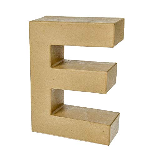 Buchstabe Alphabet aus Pappmaché, 17,5 x 5,5 cm, 3D-Zeichen aus Karton zum Dekorieren, E, 17,5 cm Buchstabe Alphabet aus Pappmaché, 17,5 x 5,5 cm, 3D-Zeichen aus Karton zum Dekorieren, E, 17,5 cm von Artif