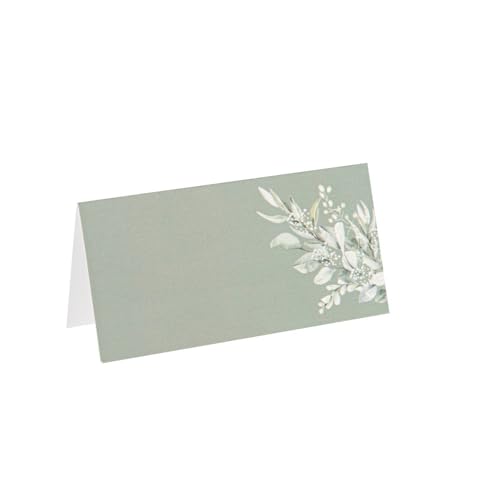 Artifetes Générique 10 Platzkarten, Botanisch, 8 x 4 cm, Grün / Grau von Artifetes