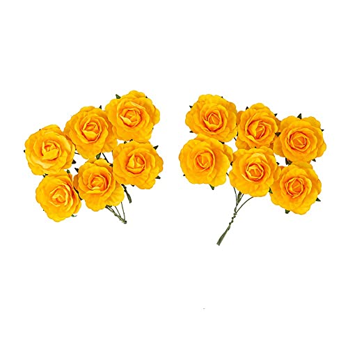 Artifetes Générique 12 Rosen aus Papier auf Stiel, 3,5 cm, Ocker Artifetes Générique 12 Rosen aus Papier auf Stiel, 3,5 cm, Ocker von Artifetes