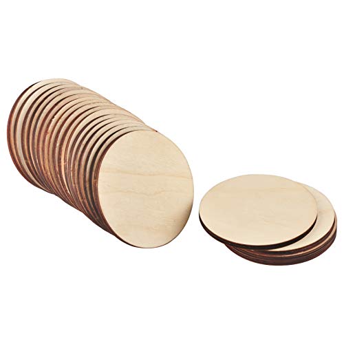 [Verbessert] Artificer Holzscheiben, 10 cm 26 Stk 5mm Dick Rund Balsaholz Sperrholzplatte Kleine Holzplatte Rohlinge Holzbrett Holzplättchen für DIY Basteln Deko, Untersetzer, Brandmalerei, Bemalen von Artificer