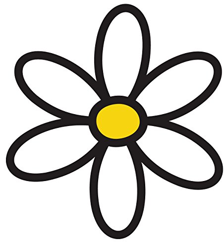 Artimagen Weißer Gänseblümchen-Aufkleber, 65 x 60 mm. Vinyl, Wasserfest, Outdoor, Erwachsener, Blumig, Glas, Kunststoff, Metall, Sticker/Decal, Sticker von Artimagen