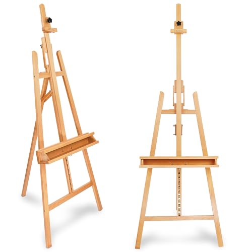 Artina Staffelei Holz Groß Barcelona – Holzstaffelei für Leinwände bis 120cm – 225cm höhe verstellbar Malstaffelei Leinwandständer klappbar Atelierstaffelei für Künstler, Hochzeit, Events Buche Artina Staffelei Holz Groß Barcelona – Holzstaffelei für Leinwände bis 120cm – 225cm höhe verstellbar Malstaffelei Leinwandständer klappbar Atelierstaffelei für Künstler, Hochzeit, Events Buche von Artina