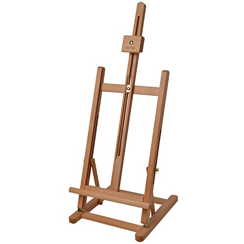 Artina Holz Tischstaffelei für Keilrahmen bis zu 57cm - Malstaffelei Holz stabil – Staffelei Buchenholz für Hochzeiten, Präsentationen, Schulen, Messen uvm. - Staffelei für Tisch Holzstaffelei Metz von Artina