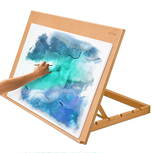 Artina Staffelei Holz Groß - FSC® Kiefernholz 150cm Holzstaffelei - Feldstaffelei höhenverstellbar große & kleine Keilrahmen – Staffelei für Kinder & Erwachsene, Hochzeit, Leinwände, Easel – Tessin von Artina