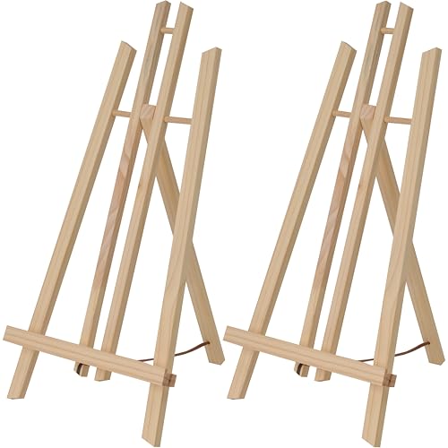 Artina 2er Set Tischstaffelei Holz für Leinwände bis 42 cm London – Holzstaffelei Kiefernholz Tisch Staffelei zum Malen am Tisch – Sitzstaffelei Anfänger & Hobbykünstler Malerstaffelei Leinwandständer von Artina
