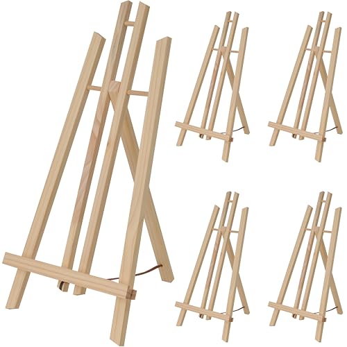 Artina 5er Set Tischstaffelei Holz für Leinwände bis 42 cm London – Holzstaffelei Kiefernholz Tisch Staffelei zum Malen am Tisch – Sitzstaffelei Anfänger & Hobbykünstler Malerstaffelei Leinwandständer von Artina