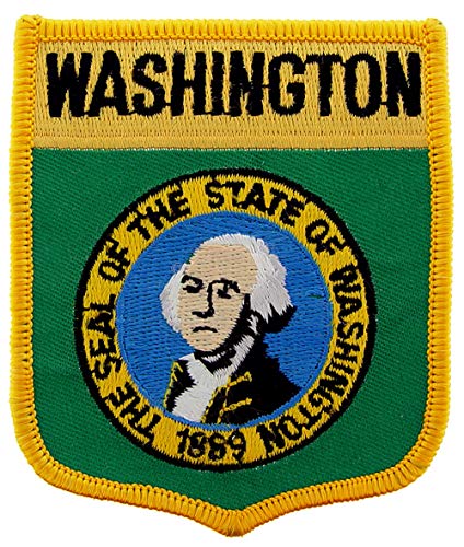 Aufnäher, bestickt, Motiv: Flagge von Washington, zum Aufbügeln von Artisan Owl