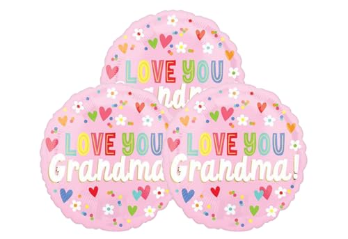 Set mit 3 Folienballons "Love You Grandma", 45,7 cm von Artisan Owl