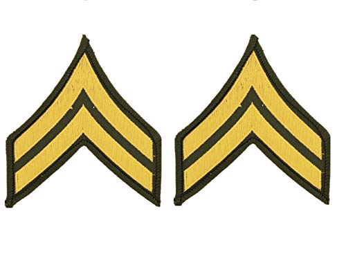 United States Army Rank E4 Korporal Patches Dress Green mit Bügelkleber (Set von 2 Stück) von Artisan Owl