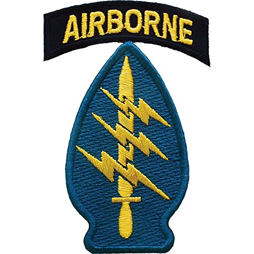 United States Army Special Forces Airborne A/B Pfeilspitze Patch mit Aufbügelkleber Blau/Gelb von Artisan Owl