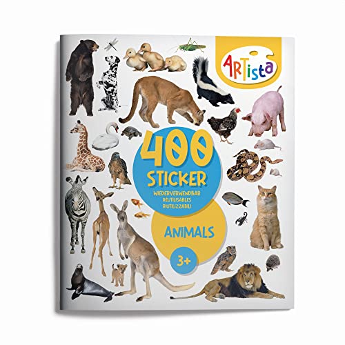 Artista 9315128 Stickerbuch Tiere, 400 naturgetreue Sticker, wiederverwendbar, für Erwachsene und Kinder ab 3 Jahren von ARTISTA
