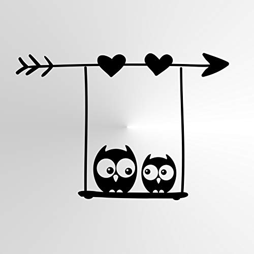 Wiederverwendbare Schablone mit Eulen auf einer Schaukel, A3, A4, A5 und größere Größen, Valentinstag, Herz-Liebe/Kids73 (Mylar-Schablone, A4-Größe – 210 x 297 mm) von Artistic Sponge