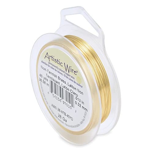 Artistic Wire, 28 Gauge Craft Wire, Non-Tarnish Brass, 40 yd (36.6 m) Basteldraht, Nt Messing von Artistic Wire