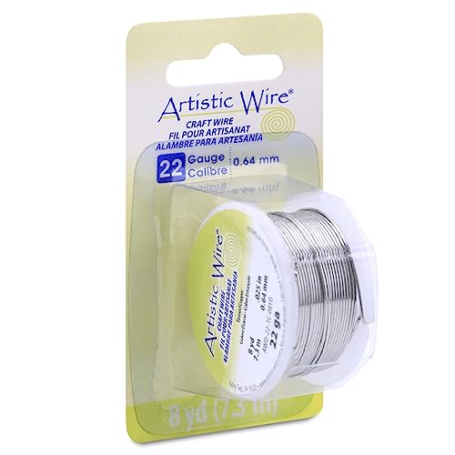 Artistic Wire, Basteldraht, 22 Gauge, anlaufgeschützt, verzinnter Kupfer, silberfarben, 8 m von Artistic Wire
