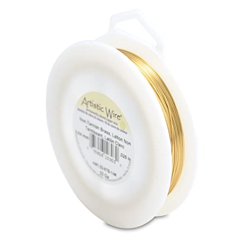 Artistic Wire 0,64 mm (22 Gauge) Anlaufbeständiger Messing-Basteldraht, Gold, 64 mm, 125.5 ft /38.3 m von Artistic Wire