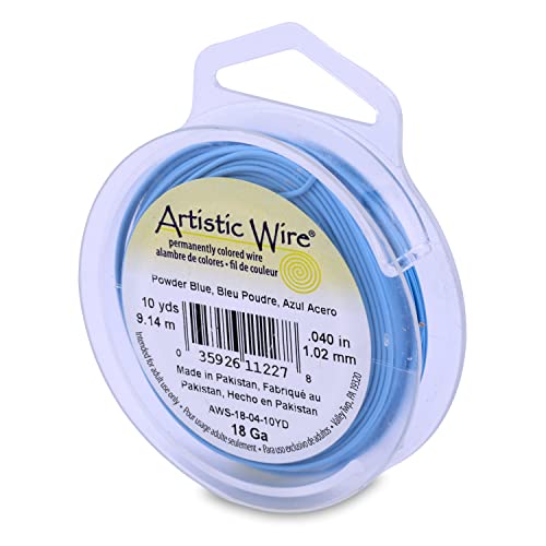 Artistic Wire 18 Gauge / 1.0 mm Anlaufbeständiger, Farbiger Kupfer-Basteldraht, Powder Blue, 1 mm, 10 yd / 9.1 m Artistic Wire 18 Gauge / 1.0 mm Anlaufbeständiger, Farbiger Kupfer-Basteldraht, Powder Blue, 1 mm, 10 yd / 9.1 m von Artistic Wire