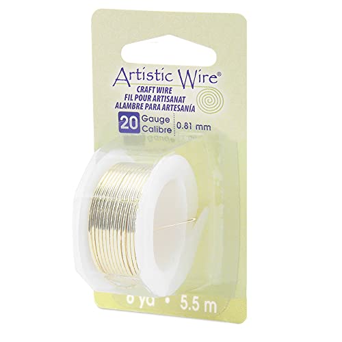 Artistic Wire 20 Gauge / .81 mm Versilberter, anlaufgeschützter, Farbiger Kupfer-Basteldraht, Goldfarben, 6 yd / 5.5 m Artistic Wire 20 Gauge / .81 mm Versilberter, anlaufgeschützter, Farbiger Kupfer-Basteldraht, Goldfarben, 6 yd / 5.5 m von Artistic Wire
