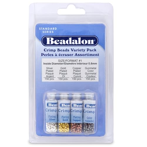 Beadalon Quetschperlen, Packungsgröße #1–600 Stück, Silber, Gold, Kupfer, Hämatit, für Schmuckherstellung und Perlenstickerei Beadalon Quetschperlen, Packungsgröße #1–600 Stück, Silber, Gold, Kupfer, Hämatit, für Schmuckherstellung und Perlenstickerei von Beadalon