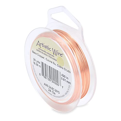 Beadalon Artistic, 24 Gauge Craft Wire, Bare Copper, 20 yd (18.3 m) Basteldraht, Blankes Kupfer, 1 Pack von Artistic Wire