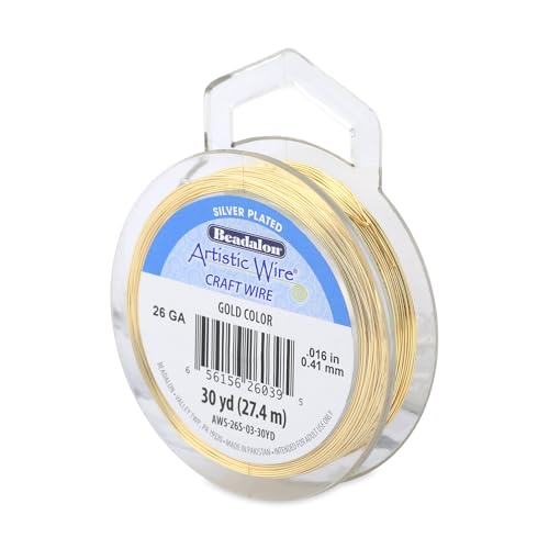 Beadalon Artistic 30 m, 26 Gauge, versilbert, mit Draht, goldfarben von Artistic Wire