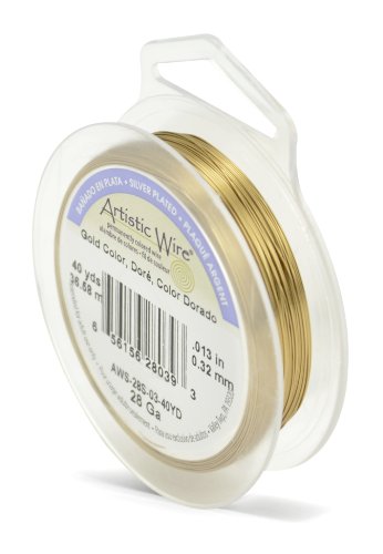 Beadalon Artistic 40 m - 28 Gauge, versilbert, mit Draht, goldfarben von Artistic Wire