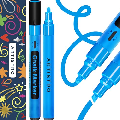 Artistro 2 Blau Neon-Kreidemarker – radierbare Kreidestifte mit 3 mm wendbarer Spitze für Tafel, Kreidetafel, Autofenster, Glas – Flüssigkreide-Marker, ideal für Kinder und Erwachsene, Restaurants Artistro 2 Blau Neon-Kreidemarker – radierbare Kreidestifte mit 3 mm wendbarer Spitze für Tafel, Kreidetafel, Autofenster, Glas – Flüssigkreide-Marker, ideal für Kinder und Erwachsene, Restaurants von Artistro