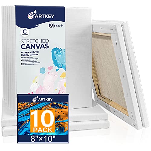 Keilrahmen zum Malen, 20 x 25 cm, 10er-Pack, 300 g/m², dreifach grundiert, säurefrei, 100% Baumwolle, gerahmte Leinwand, leere Kunstleinwände für Acryl, Gießen, Öl, Aquarellmalerei Keilrahmen zum Malen, 20 x 25 cm, 10er-Pack, 300 g/m², dreifach grundiert, säurefrei, 100% Baumwolle, gerahmte Leinwand, leere Kunstleinwände für Acryl, Gießen, Öl, Aquarellmalerei von Artkey