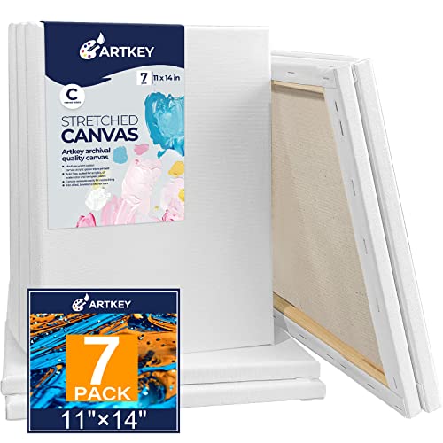 Keilrahmen zum Malen, 28 x 36 cm, 7er-Pack, 300 g/m², dreifach grundiert, säurefrei, 100% Baumwolle, gerahmte Leinwand, leere Kunstleinwände für Acryl, Gießen, Öl, Aquarellmalerei Keilrahmen zum Malen, 28 x 36 cm, 7er-Pack, 300 g/m², dreifach grundiert, säurefrei, 100% Baumwolle, gerahmte Leinwand, leere Kunstleinwände für Acryl, Gießen, Öl, Aquarellmalerei von Artkey