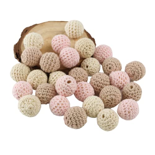 30stk Häkelperlen Bunt 20mm Gehäkelt Holzperlen Runde Gehäkelte Perlen mit Loch zum Auffädeln Handgefertigt Natur Holzkugeln für DIY Schmuck Dekorationen Halskette Armband 30stk Häkelperlen Bunt 20mm Gehäkelt Holzperlen Runde Gehäkelte Perlen mit Loch zum Auffädeln Handgefertigt Natur Holzkugeln für DIY Schmuck Dekorationen Halskette Armband von Artlatu