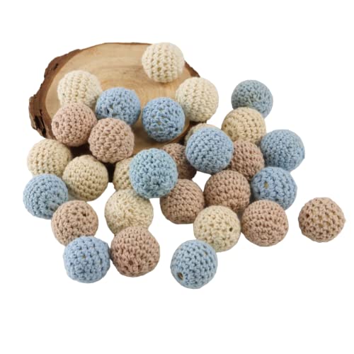 30stk Häkelperlen Bunt 20mm Gehäkelt Holzperlen Runde Gehäkelte Perlen mit Loch zum Auffädeln Handgefertigt Natur Holzkugeln für DIY Schmuck Dekorationen Halskette Armband 30stk Häkelperlen Bunt 20mm Gehäkelt Holzperlen Runde Gehäkelte Perlen mit Loch zum Auffädeln Handgefertigt Natur Holzkugeln für DIY Schmuck Dekorationen Halskette Armband von Artlatu