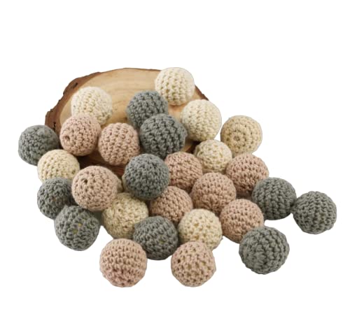 30stk Häkelperlen Bunt 20mm Gehäkelt Holzperlen Runde Gehäkelte Perlen mit Loch zum Auffädeln Handgefertigt Natur Holzkugeln für DIY Schmuck Dekorationen Halskette Armband 30stk Häkelperlen Bunt 20mm Gehäkelt Holzperlen Runde Gehäkelte Perlen mit Loch zum Auffädeln Handgefertigt Natur Holzkugeln für DIY Schmuck Dekorationen Halskette Armband von Artlatu