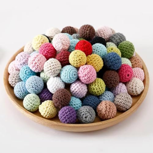 60stk Häkelperlen Mix Farbe 20mm Gehäkelt Holzperlen Runde Gehäkelte Perlen mit Loch zum Auffädeln Handgefertigt Natur Holzkugeln für DIY Schmuck Dekorationen Halskette Armband 60stk Häkelperlen Mix Farbe 20mm Gehäkelt Holzperlen Runde Gehäkelte Perlen mit Loch zum Auffädeln Handgefertigt Natur Holzkugeln für DIY Schmuck Dekorationen Halskette Armband von Artlatu