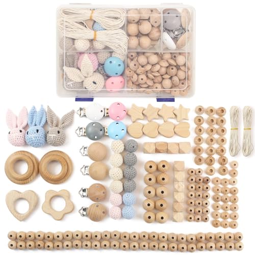 Artlatu 169 Stück Makramee Holzperlen Set, 138 Holzperlen, 12 Stück 20mm Häkelholzperlen, 8 Holzclips, 3 Stück Häkelhäschen,4 Stück Hölzerner Kreis 20m Bastelseile für DIY Schmuck, Heimwerker Artlatu 169 Stück Makramee Holzperlen Set, 138 Holzperlen, 12 Stück 20mm Häkelholzperlen, 8 Holzclips, 3 Stück Häkelhäschen,4 Stück Hölzerner Kreis 20m Bastelseile für DIY Schmuck, Heimwerker von Artlatu