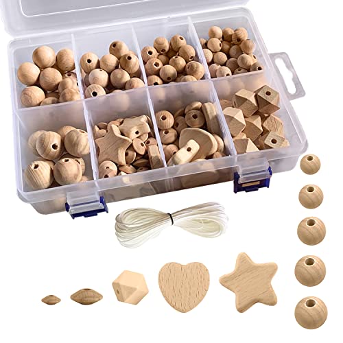 Artlatu 200Stk Makramee Holzperlen Set, für DIY Schmuck Herstellung Heimwerker Handwerk Makramee (200x) von Artlatu