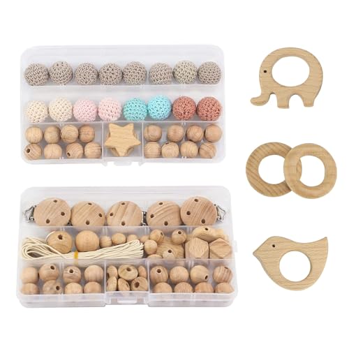 Artlatu 84Stk Makramee Holzperlen Set 54stk Holzperlen,16stk 20mm Häkeln Holzperlen, 5stk holzclip, für DIY Schmuck Herstellung DIY Handwerk Makrame Artlatu 84Stk Makramee Holzperlen Set 54stk Holzperlen,16stk 20mm Häkeln Holzperlen, 5stk holzclip, für DIY Schmuck Herstellung DIY Handwerk Makrame von Artlatu
