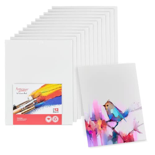 Artlicious ART8x10SET12 Leinwandpaneele, 12 Stück, Baumwolle, Weiss/opulenter Garten, 8x10-12Pack von Artlicious