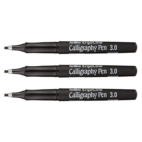 ARTLINE Marker "Calligraphy Pen", Spitze 3 mm, Schwarz, 3 Stück von Artline