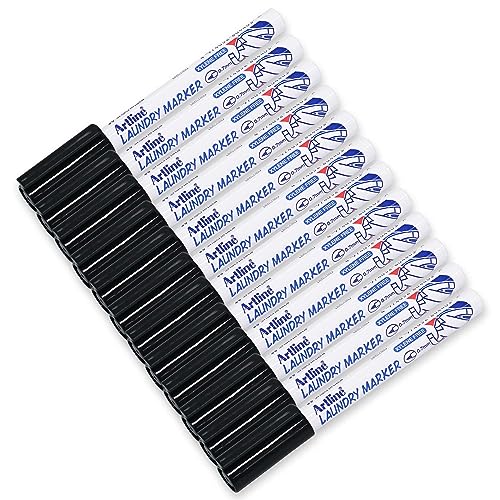 Marker permanentny Laundry czarny (12 szt) von Artline