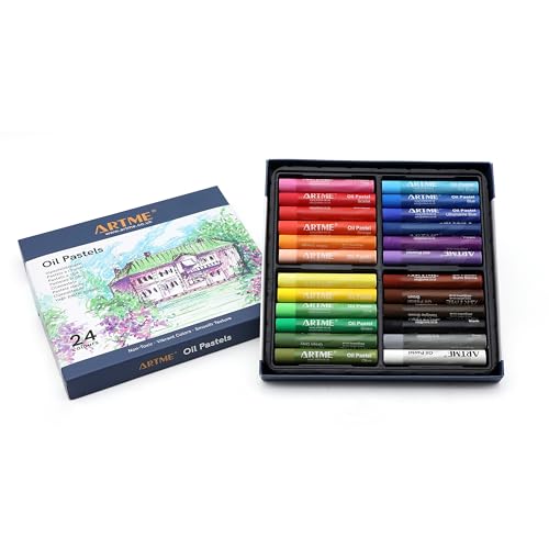 Artme Ölpastell-Farbstifte, 24 verschiedene lebendige Farben, intensive Farbe, mischbare Textur, für Leinwand und Papier, hohe Deckkraft, professionelle Pastellkreide auf Ölbasis für Künstlermalerei Artme Ölpastell-Farbstifte, 24 verschiedene lebendige Farben, intensive Farbe, mischbare Textur, für Leinwand und Papier, hohe Deckkraft, professionelle Pastellkreide auf Ölbasis für Künstlermalerei von Artme