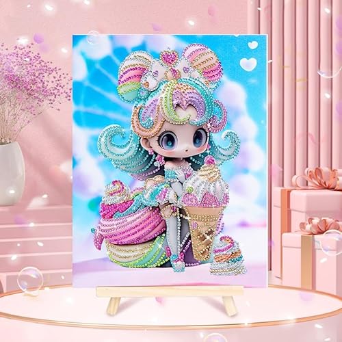 Artnanas Diamant Painting Bilder mit Komplettes Zubehör, 5d Diamond Painting set Klein 20x30cm, Malen Nach Zahlen Eigenes Bild - Eiscreme Puppe Artnanas Diamant Painting Bilder mit Komplettes Zubehör, 5d Diamond Painting set Klein 20x30cm, Malen Nach Zahlen Eigenes Bild - Eiscreme Puppe von Artnanas
