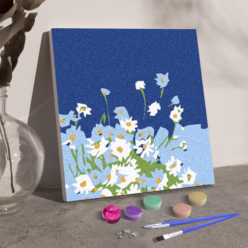 Artnanas Malen Nach Zahlen Klein Vorgemischte Quarzsand-Farbe, 3d Sandbilder Basteln DIY Set, Einzigartiges Bastelset 15x15cm - Blume Artnanas Malen Nach Zahlen Klein Vorgemischte Quarzsand-Farbe, 3d Sandbilder Basteln DIY Set, Einzigartiges Bastelset 15x15cm - Blume von Artnanas