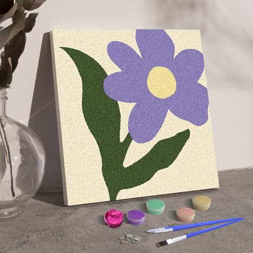 Artnanas Malen Nach Zahlen Klein Vorgemischte Quarzsand-Farbe, 3d Sandbilder Basteln DIY Set, Einzigartiges Bastelset 15x15cm - Blume Artnanas Malen Nach Zahlen Klein Vorgemischte Quarzsand-Farbe, 3d Sandbilder Basteln DIY Set, Einzigartiges Bastelset 15x15cm - Blume von Artnanas