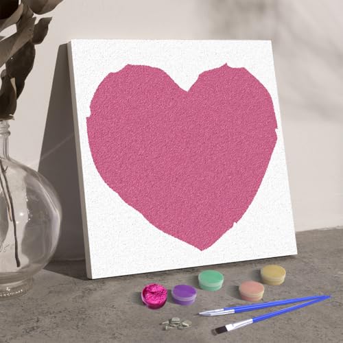 Artnanas Malen Nach Zahlen Klein Vorgemischte Quarzsand-Farbe, 3d Sandbilder Basteln DIY Set, Einzigartiges Bastelset 15x15cm - Lieben Artnanas Malen Nach Zahlen Klein Vorgemischte Quarzsand-Farbe, 3d Sandbilder Basteln DIY Set, Einzigartiges Bastelset 15x15cm - Lieben von Artnanas