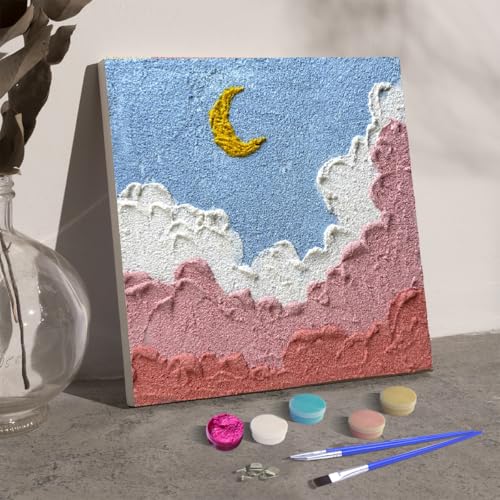 Artnanas Malen Nach Zahlen Klein Vorgemischte Quarzsand-Farbe, 3d Sandbilder Basteln DIY Set, Einzigartiges Bastelset 15x15cm - Mond Artnanas Malen Nach Zahlen Klein Vorgemischte Quarzsand-Farbe, 3d Sandbilder Basteln DIY Set, Einzigartiges Bastelset 15x15cm - Mond von Artnanas