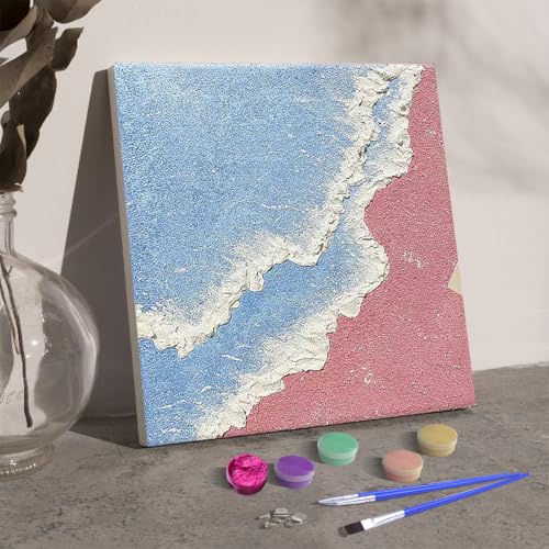Artnanas Malen Nach Zahlen Klein Vorgemischte Quarzsand-Farbe, 3d Sandbilder Basteln DIY Set, Einzigartiges Bastelset 15x15cm - Waves Artnanas Malen Nach Zahlen Klein Vorgemischte Quarzsand-Farbe, 3d Sandbilder Basteln DIY Set, Einzigartiges Bastelset 15x15cm - Waves von Artnanas